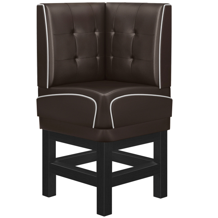DINER 1 | Hjørnesofa til restaurant | B: H 64 x 133 cm | Chesterfield NO-knapp | brun | lær
