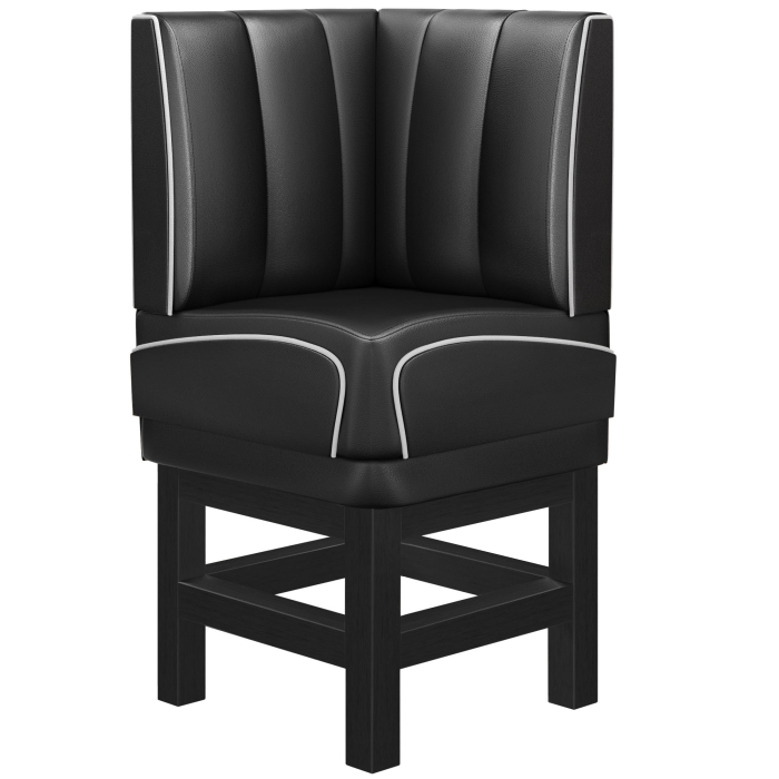 DINER 1 | Hjørnesofa til restaurant | B: H 64 x 133 cm | Stripete | Svart | lær