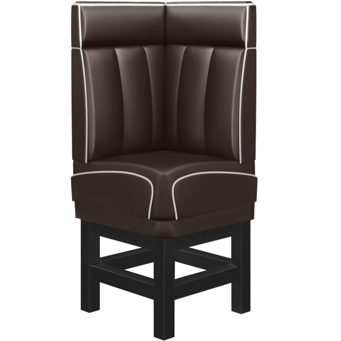 DINER 1 | Hjørnesofa til restaurant | B:H 64 x 153 cm | Stripete | brun | lær