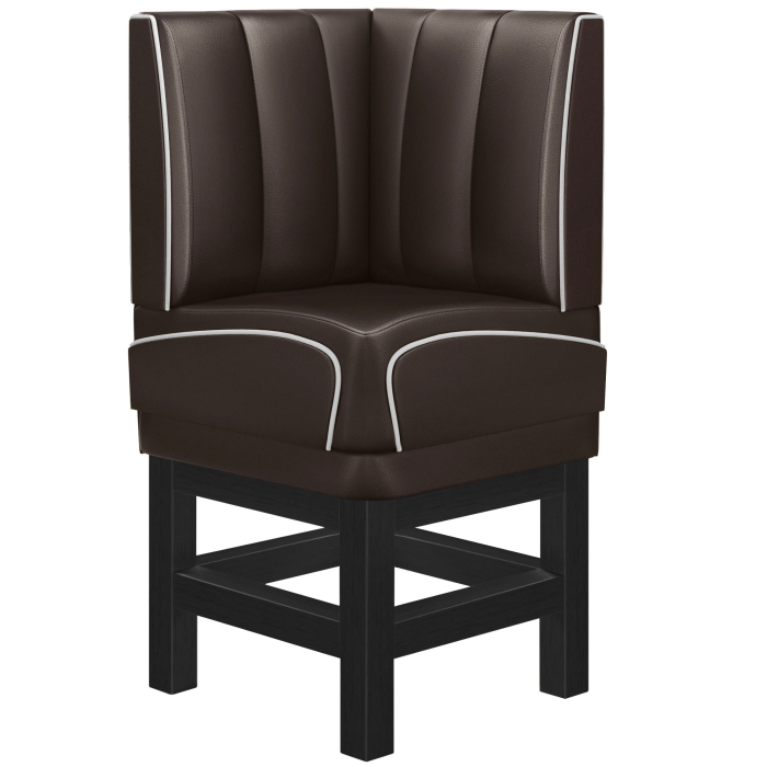 DINER 1 | Panca componibile modulo angolare per locali | L:H 64 x 133 cm | A righe | Marrone | Pelle