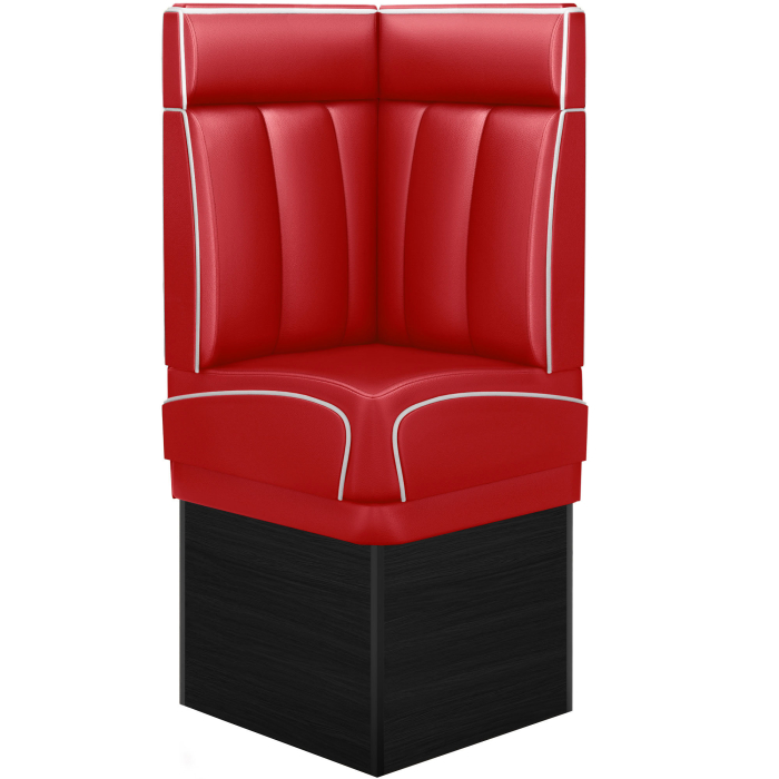 DINER 2 | Hjørnesofa til restaurant | B: H 64 x 153 cm | Stripete | rød | lær