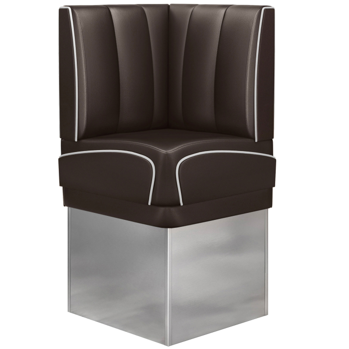 DINER 3 | Hjørnesofa til restaurant | B: H 64 x 133 cm | Stripete | brun | lær