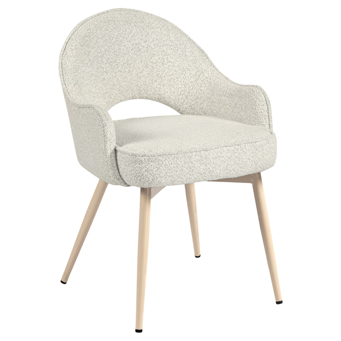 Diana | Hotel Stuhl | Creme | Teddystoff | Gestell Weiß