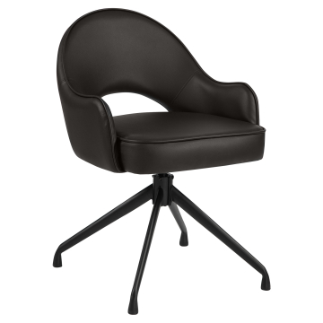 Diana | Hotel Stuhl | Braun | Leder | Drehfuß