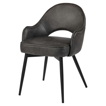 Diana | Hotel Stuhl | Schwarz | Leder