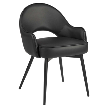 Diana | Hotel Stuhl | Schwarz | Leder