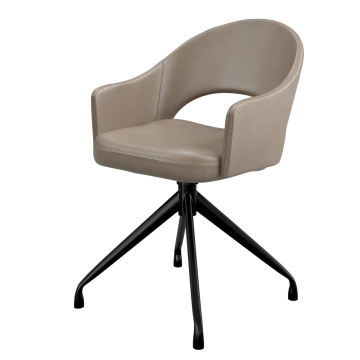 Diana | Hotel Stuhl | Taupe | Leder | Drehfuß
