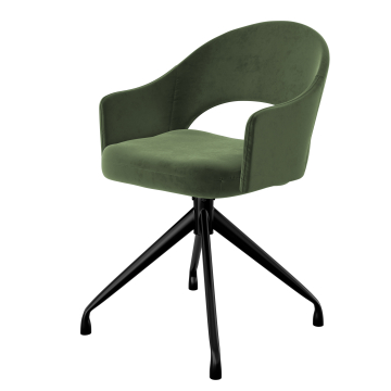Diana | Hotelstoel | Groen | Fluweel | Draaisteun