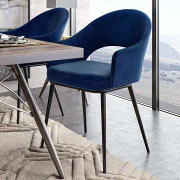 DIANA | Hotelstoel | Fluweel | Blauw