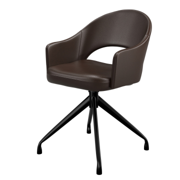 Diana | Hotel Stuhl | Braun | Leder | Drehfuß