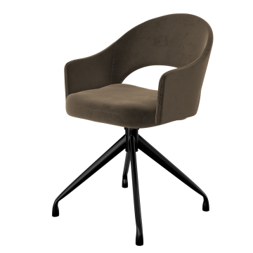 Diana | Hotel Stuhl | Braun | Samt | Drehfuß