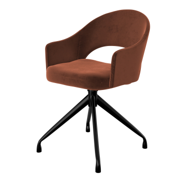 Diana | Hotel Stuhl | Rot Bronze | Samt | Drehfuß