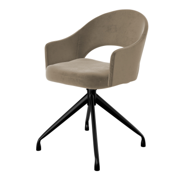 Diana | Hotel Stuhl | Taupe | Samt | Drehfuß