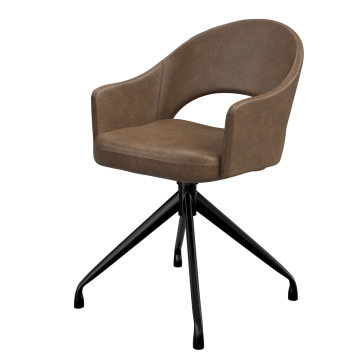 Diana | Hotel Stuhl | Braun | Leder | Drehfuß