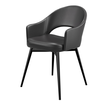 Diana | Hotel Stuhl | Schwarz | Leder