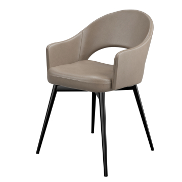Diana | Hotel Stuhl | Taupe | Leder