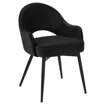 Diana | Hotel Stuhl | Schwarz | Samt | Gestell Schwarz