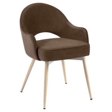 Diana | Hotellstol | Brun | Samt | Ramlös Vit