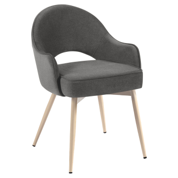 Diana | Hotel Stuhl | Grau | Samt | Gestell Weiß