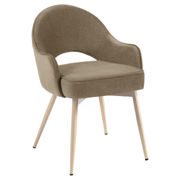 Diana | Hotellstol | Taupe | Samt | Stomme Vit