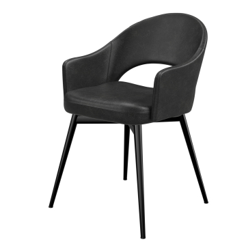 Diana | Hotel Stuhl | Schwarz | Leder