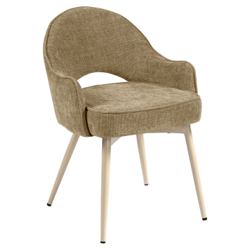 Diana | Hotellstol | Taupe | Stoff/Tekstil | Rammestativ Hvit