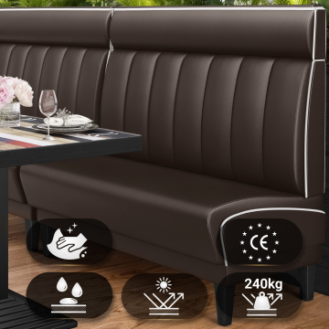 DINER 1 | Amerikaanse Diner Zitbank | B:H 120 x 123 cm | Gestreept | Bruin | Leer