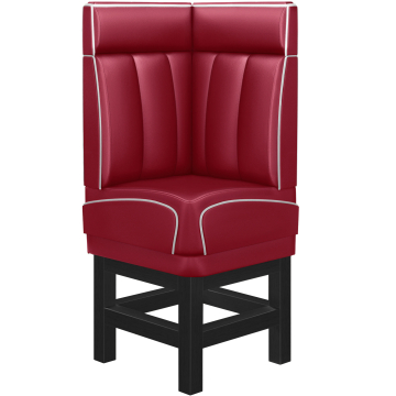 DINER 1 | Banco esquinero American Diner | Ancho:Alto 64 x 103 cm | Rayas | Rojo | Cuero