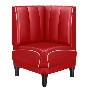 DINER 1 | Banquette d'angle de dîner américain | L:H 64 x 103 cm | Rayé | Marron | Cuir