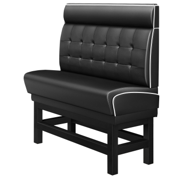 DINER 1 | Banquette haute professionnel | L:H 160 x 153 cm | Chesterfield NO Bouton | Noir | Cuir