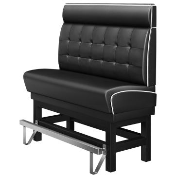 DINER 1 | Counter Height Banquette Bench | W:H 120 x 153 cm | Chesterfield NO Button | Black | Leather