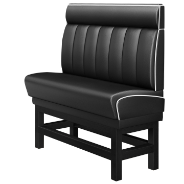 DINER 1 | Counter Height Banquette Bench | W:H 180 x 153 cm | Striped | Black | Leather