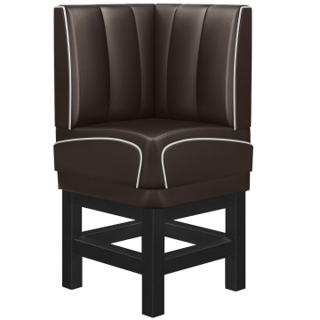 DINER 1 | Diner Eckbank | B:H 64 x 133 cm | Gestreift | Braun | Leder