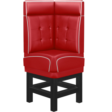 DINER 1 | Diner Eckbank | B:H 64 x 153 cm | Chesterfield NO Button | Rot | Leder
