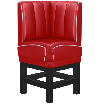 DINER 1 | Diner Hoekbank | B:H 64 x 103 cm | Gestreept | Rood | Leer