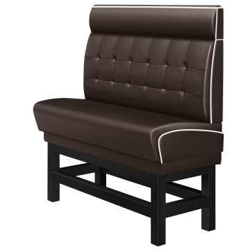 DINER 1 | Høj diner sofabænk | B:H 100 x 153 cm | Chesterfield NO-knap | Brun | Læder