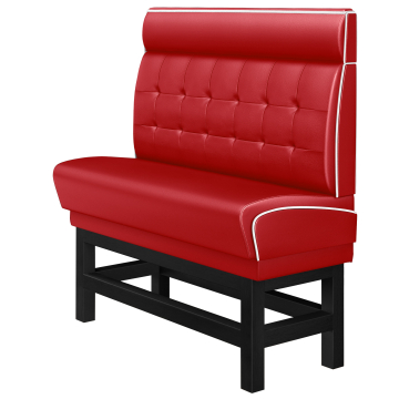 DINER 1 | Høj restaurantsofabænk | B:H 140 x 153 cm | Chesterfield NO-knap | Rød | Læder
