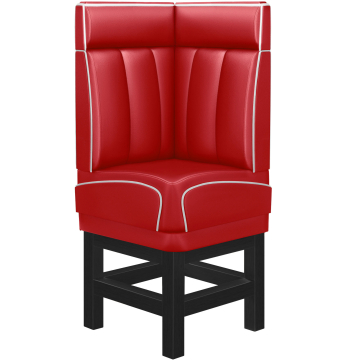 DINER 1 | Hjørnesofa til restaurant | B: H 64 x 103 cm | Stripete | rød | lær