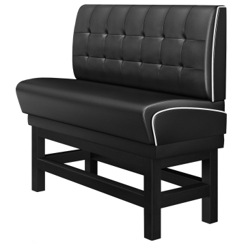 DINER 1 | Høy restaurantsofa | B: H 180 x 133 cm | Chesterfield NO-knapp | Svart | lær