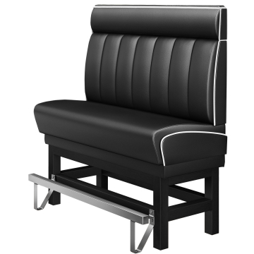 DINER 1 | Panca alta per ristorante | L:H 140 x 153 cm | A righe | Nero | Pelle