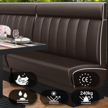 DINER 2 | Amerikaanse Diner Zitbank | B:H 120 x 123 cm | Gestreept | Bruin | Leer