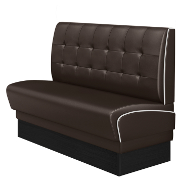 DINER 2 | Amerikansk diner spisebænk | B:H 140 x 103 cm | Chesterfield NO-knap | Brun | Læder