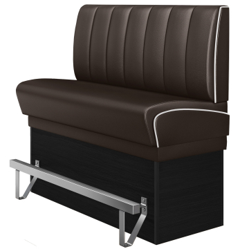 DINER 2 | Banquette haute professionnel | L:H 140 x 133 cm | Rayé | Marron | Cuir