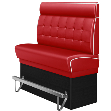 DINER 2 | Banquette haute professionnel | L:H 140 x 153 cm | Chesterfield NO Bouton | Rouge | Cuir