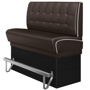 DINER 2 | Banquette haute professionnel | L:H 160 x 133 cm | Chesterfield NO Bouton | Marron | Cuir