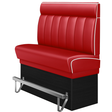 DINER 2 | Banquette haute professionnel | L:H 200 x 153 cm | Rayé | Rouge | Cuir