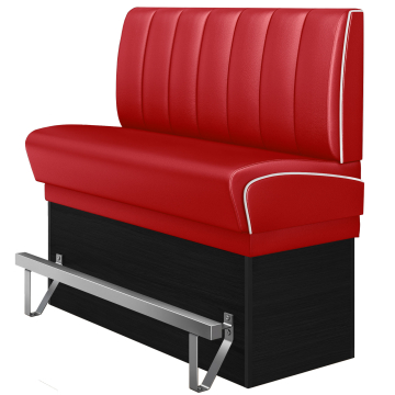 DINER 2 | Counter Height Banquette Bench | W:H 100 x 133 cm | Striped | Red | Leather