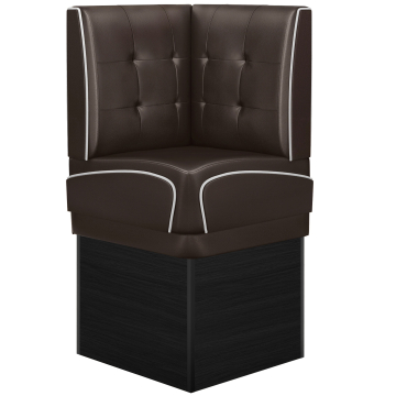 DINER 2 | Diner Corner Booth | W:H 64 x 153 cm | Chesterfield NO Button | Brown | Leather