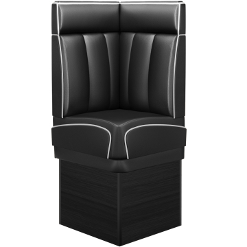 DINER 2 | Diner Corner Booth | W:H 64 x 153 cm | Striped | Black | Leather
