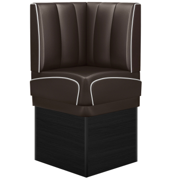 DINER 2 | Diner Eckbank | B:H 64 x 133 cm | Gestreift | Braun | Leder